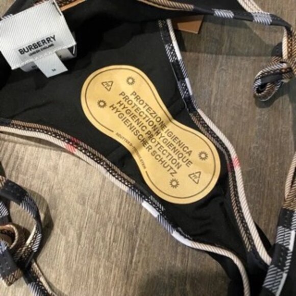 Burberry Check Detail Triangle Bikini M - Picture 3 of 4